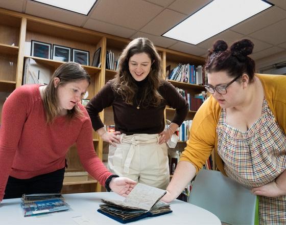 Students in Scholes Library